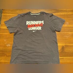 Nike Runners Just Do It Longer T-Shirt Men’s XL blue Graphic Tee Athletic Cotton